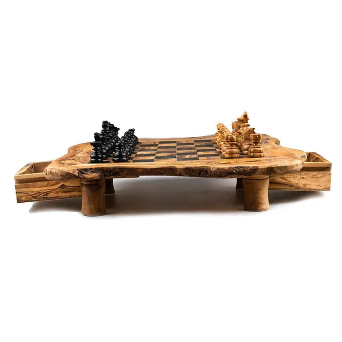 Rustic chessboard with drawers