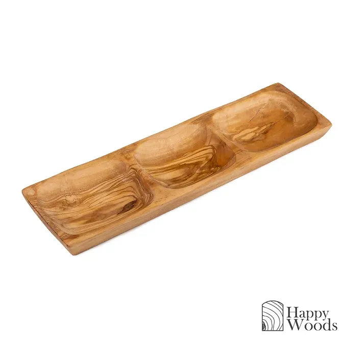 Trio Appetizer Plates made of Tunisian Olive Wood