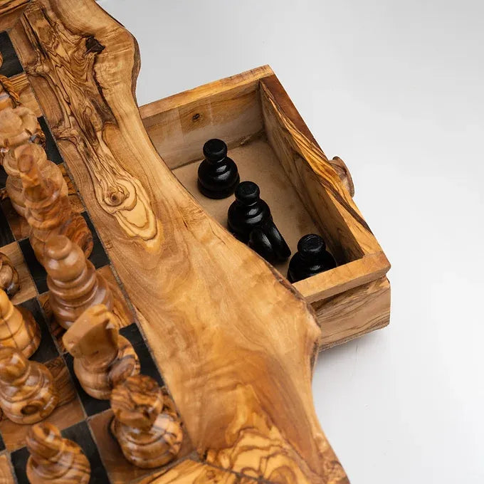 Rustic chessboard with drawers