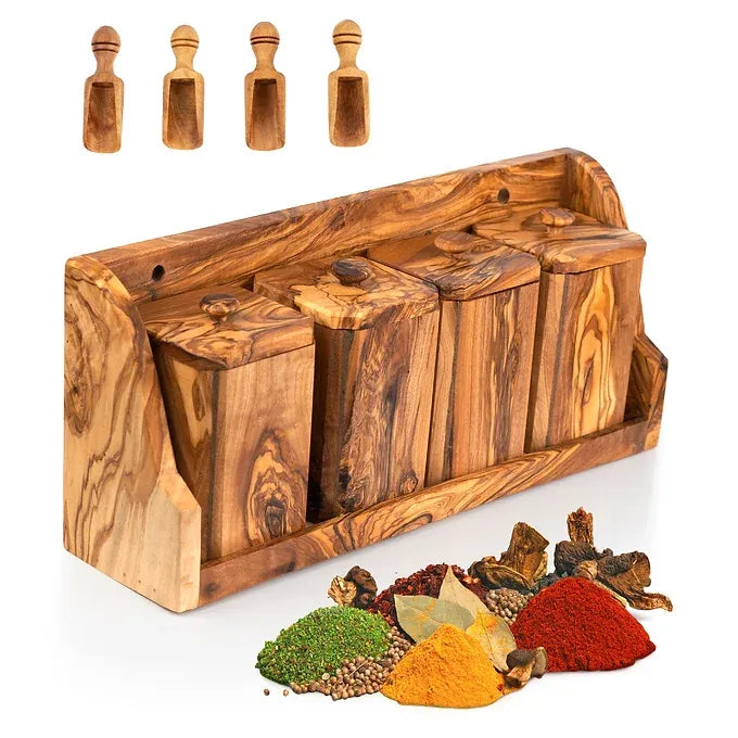 Spice Rack with four Spice jars