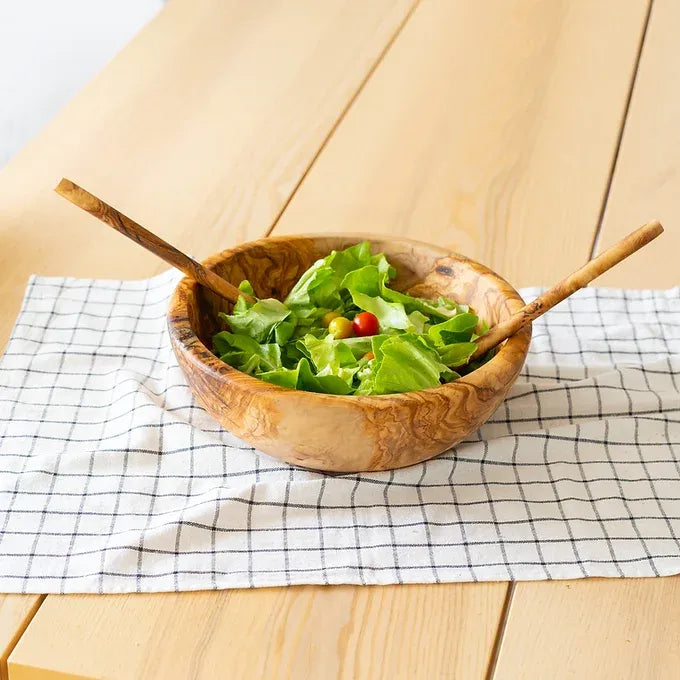 Large Olive Wood Bowl, Wooden Fruit Bowl, Rustic Kitchen Ware