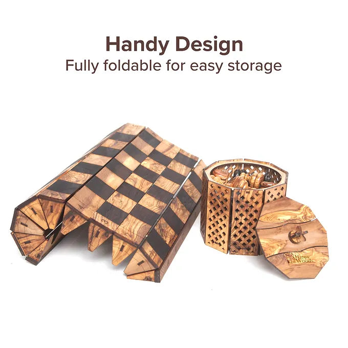 Foldable Chess Board (Olive Wood)