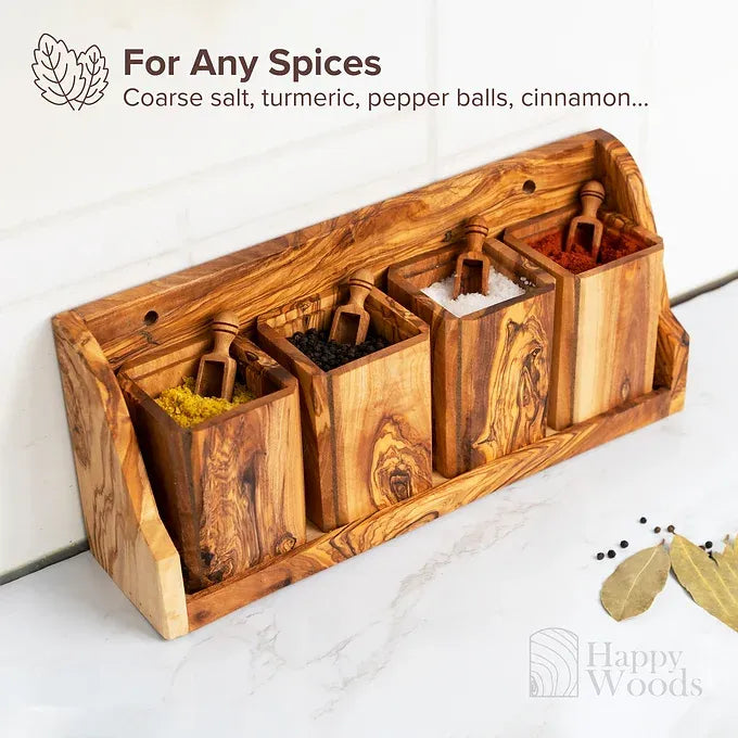 Spice Rack with four Spice jars