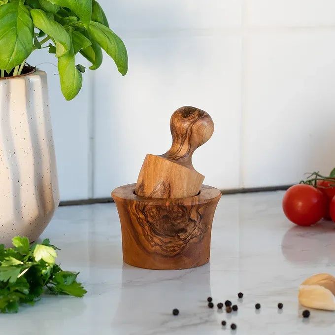 Garlic Press made of Tunisian Olive Wood