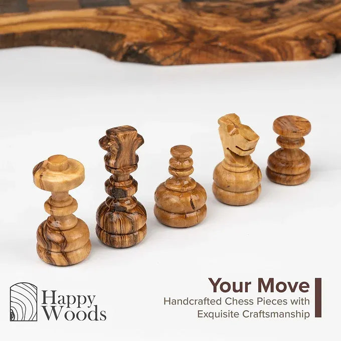 Chess pieces (normal) Made of olive wood