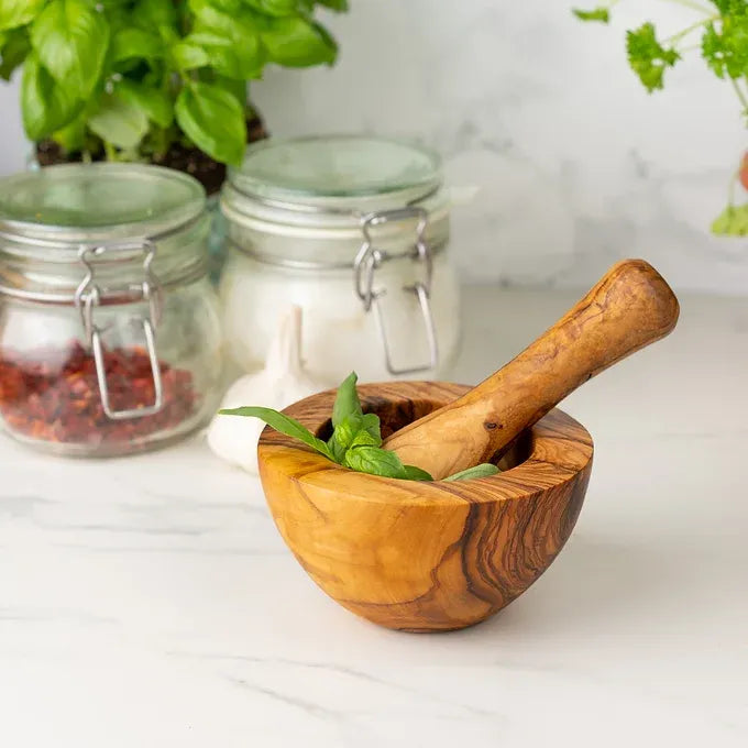 Wooden Mortar and Pestle handmade from Tunisian Olive Wood