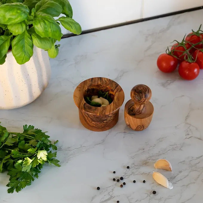 Garlic Press made of Tunisian Olive Wood