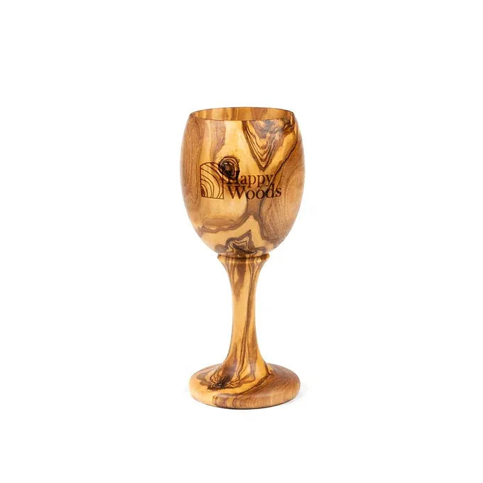 Set of 2 Wooden Goblets made of Tunisian Olive Wood,Wooden Drinking Glass