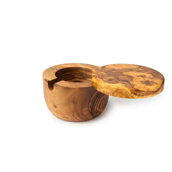 Olive wooden salt cellar (With Hole)