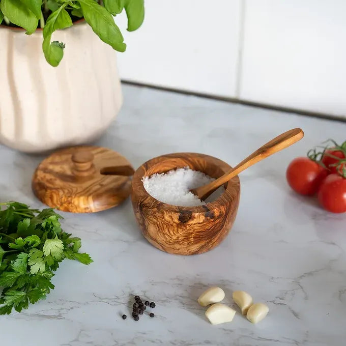 Salt Cellar With Lid and Spoon