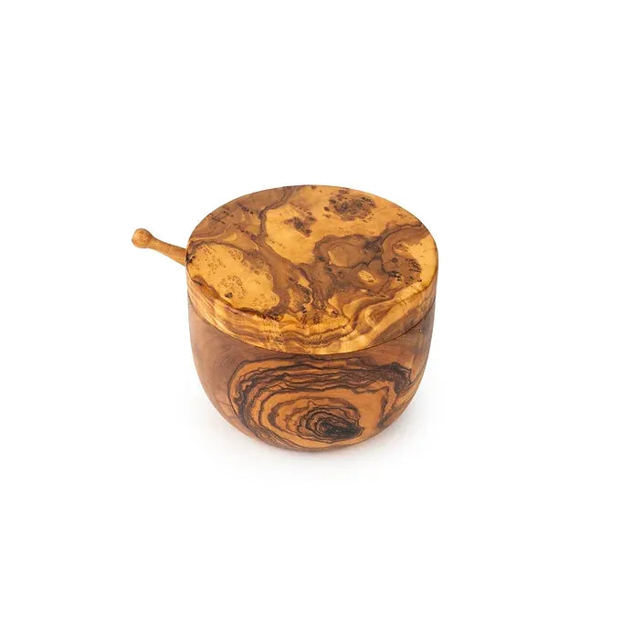Olive wooden salt cellar (With Hole)