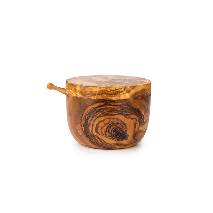 Olive wooden salt cellar (With Hole)