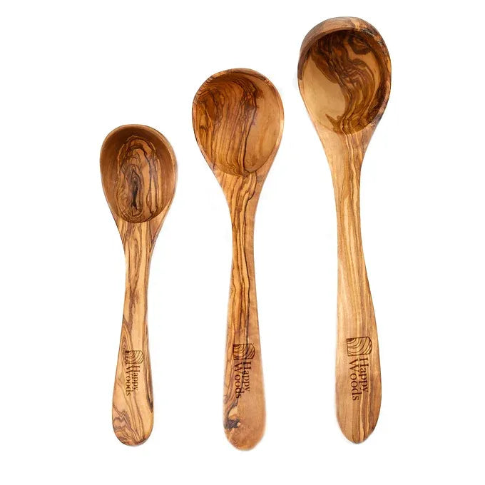 Set of 3 Wooden Ladles made of Tunisian Olive Wood