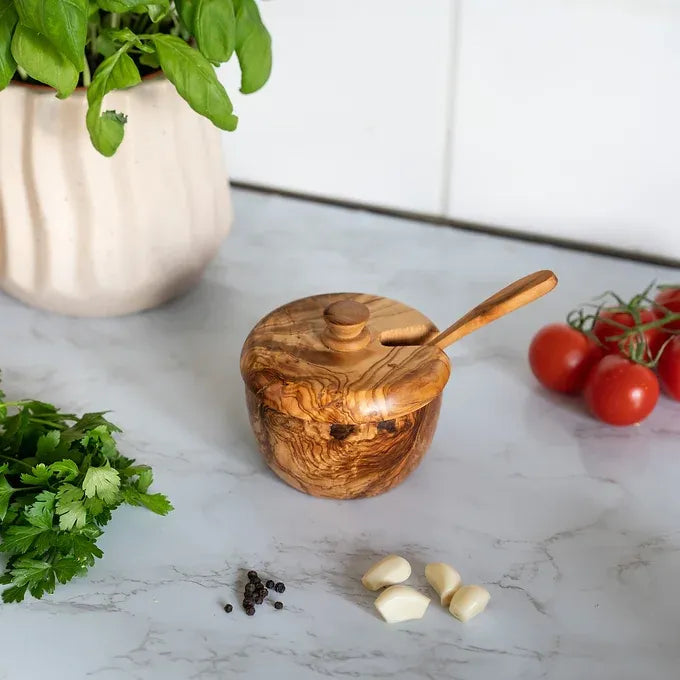 Salt Cellar With Lid and Spoon