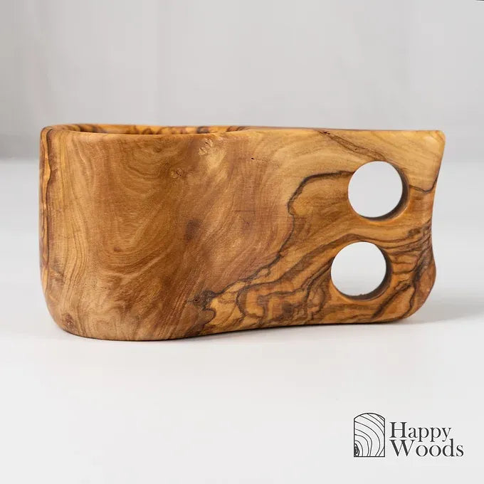 Set of 2 Kuksa/Guksi Cup made of Tunisian Olive Wood