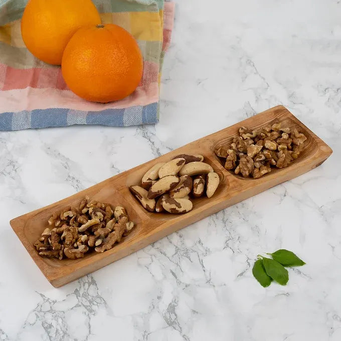 Trio Appetizer Plates made of Tunisian Olive Wood