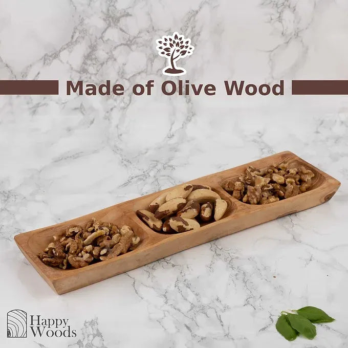 Trio Appetizer Plates made of Tunisian Olive Wood