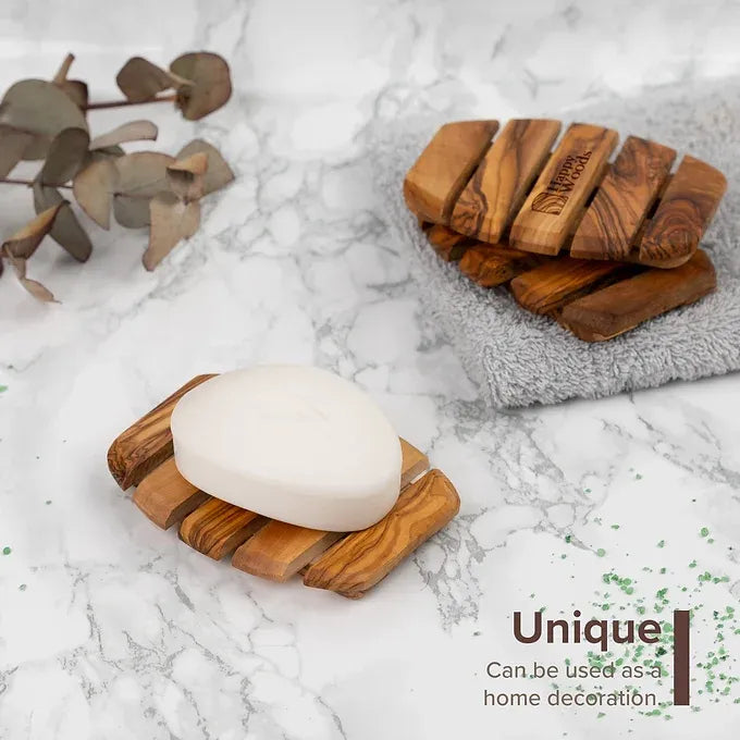 Set of 3x Soap Dishes made of Tunisian Olive Wood