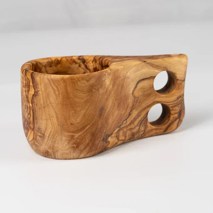 Kuksa Cup hand carved from Olive Wood / Guksi / Wooden Camping Mug Gift
