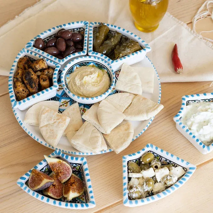 Large Circle 8 Pieces, Handmade Dipping and Serving Set